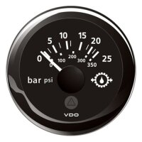 VDO VL Getriebeöldruck Anzeige 25 bar, schwaz