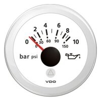 VDO VL Motoröldruck Anzeige, 10 bar, weiß