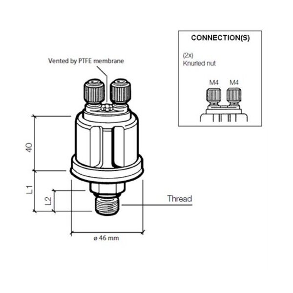 VDO Öldruck Sensor 5bar/80psi, 2p, 1/4-18 NPTF