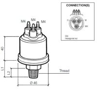 VDO &Ouml;ldruck Sensor 10bar/150psii, 2p, M14 x 1.5