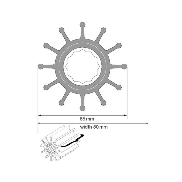 Johnson Impeller für F75 Pumpe, MC97/EPDM