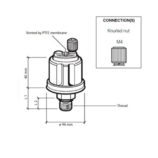 VDO Öldruck Sensor 10bar/150psi, 1p, M10 x 1 keg