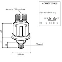 VDO &Ouml;ldruck Sensor 10bar/150psi, 1p, M10 x 1 keg