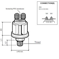 VDO Öldruck Sensor 25bar/350psi, 2p,3/8-18 Dryseal