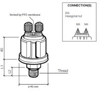 VDO Öldruck Sensor 5bar/80psi, 2p, M14 x 1.5