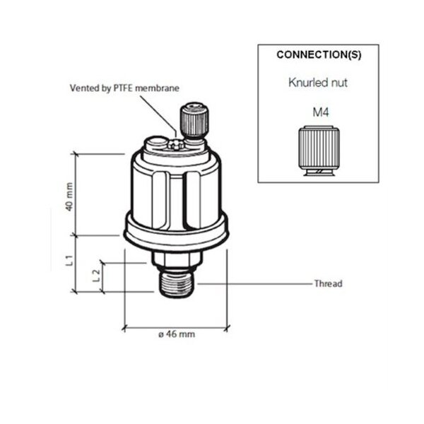 VDO Öldruck Sensor 10bar/150psi, 1p, M12 x 1,5