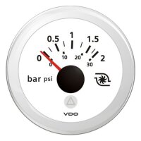 VDO VL Ladedruck Anzeige, 2 bar / 30 psi, wei&szlig;