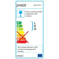 Prebit LED-Anbauleuchte R1-1 mit USB, GG, AL