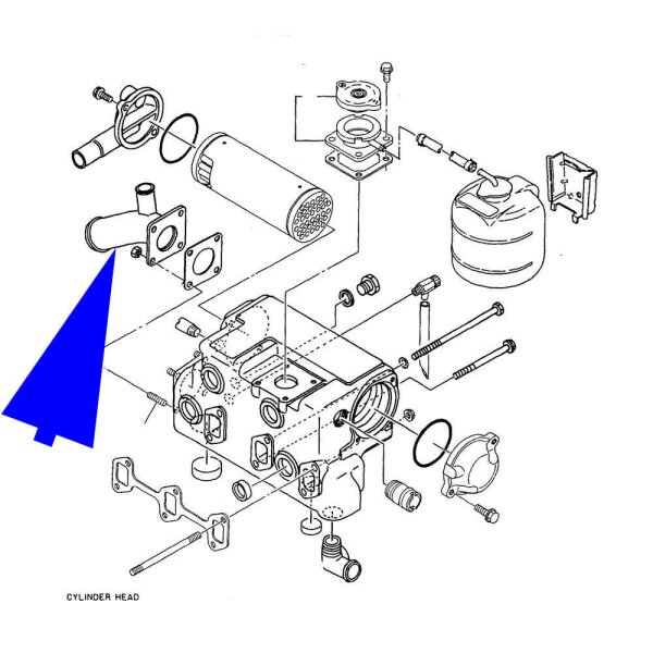 Yanmar Auspuffkrümmer / Elbow 3JH2