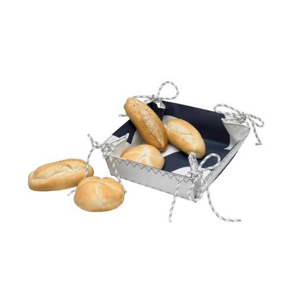 Brotkorb Bread Basket Weiß/Marineblau