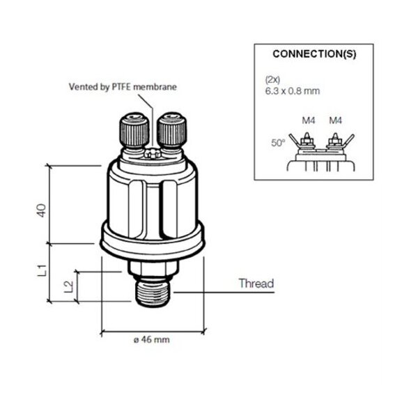 VDO Öldruck Sensor 2bar/30psi, 2p, M12 x 1,5
